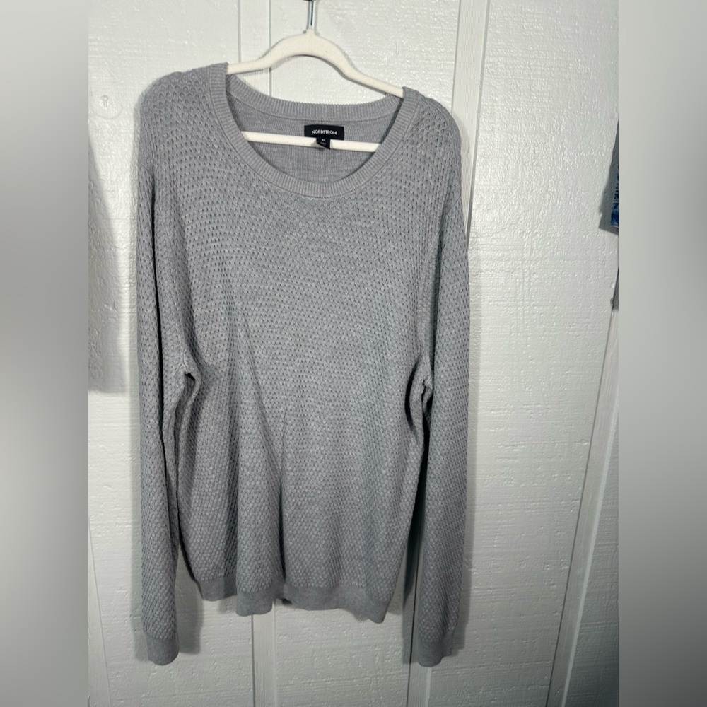 Nordstrom Men’s Gray Waffle Sweater Size XL EUC